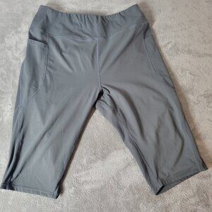Baleaf Women Pants 2XL Plus Leggings Capri Pull On Gray Pockets GRA45E